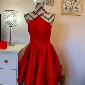 Evening dress for dance or party. Beautiful deep red good pre-worn condition.